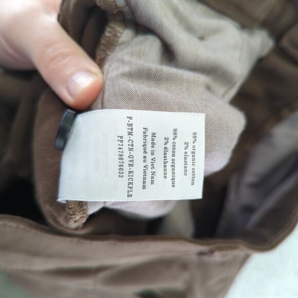 Everlane Brown Utility Kick Flare Pants Cotton Stretch Women 4 Cropped Wide Leg - Picture 9 of 9